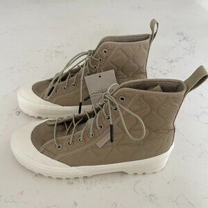 Superga Super 2644 Alpina Quilted Nylon Lace Up Boots Grey Fossil-F Sz 7.5-8.5W